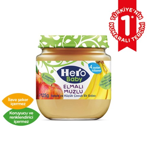 Elmalı Muzlu Kavanoz Mama 125 gr Elmalı Muzlu Kavanoz Mama 125 gr