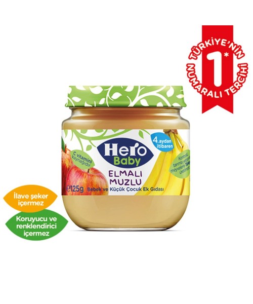Elmalı Muzlu Kavanoz Mama 125 gr Elmalı Muzlu Kavanoz Mama 125 gr